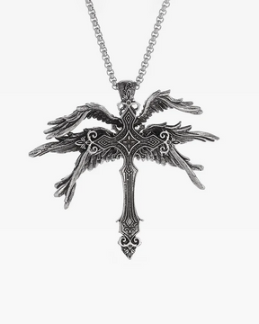 Cross With Angel Wings Necklace