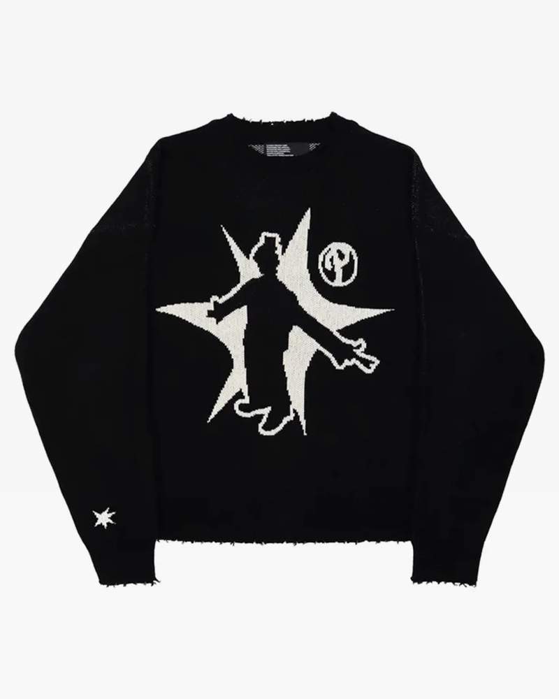 Black Graphic Sweater