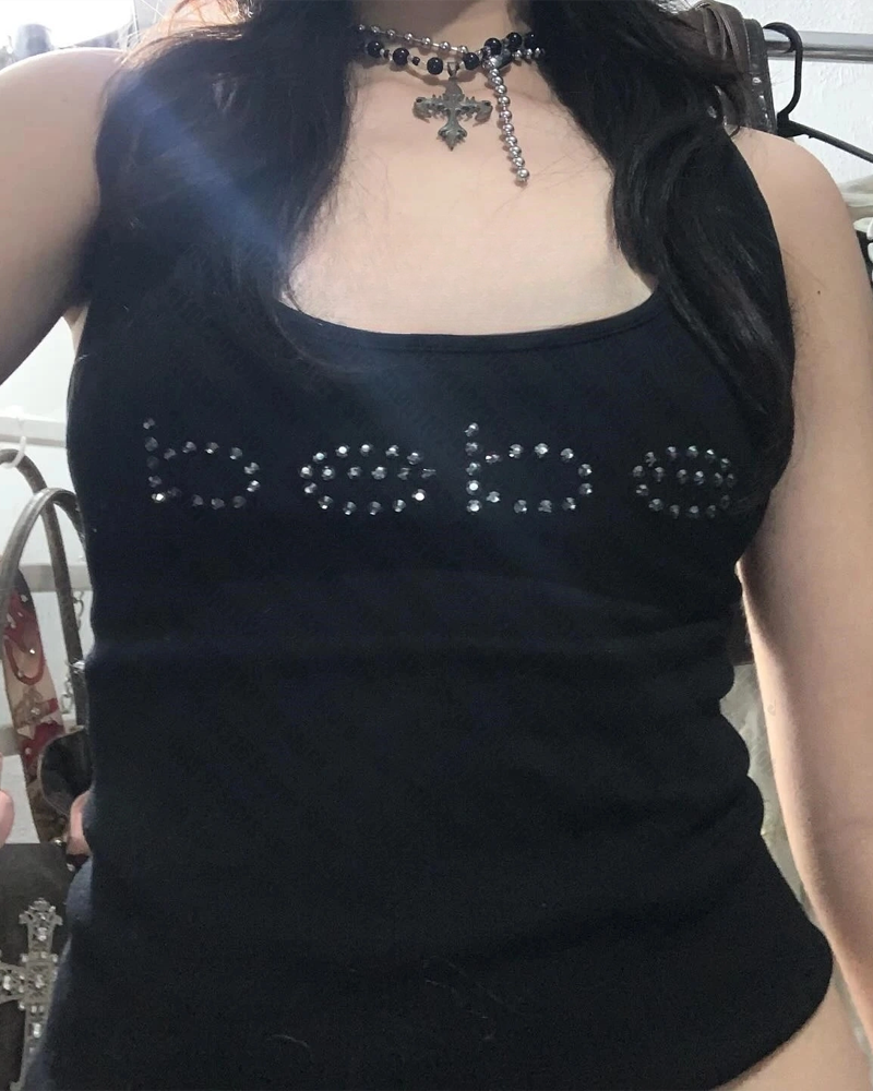 Bebe Rhinestone Tank Top