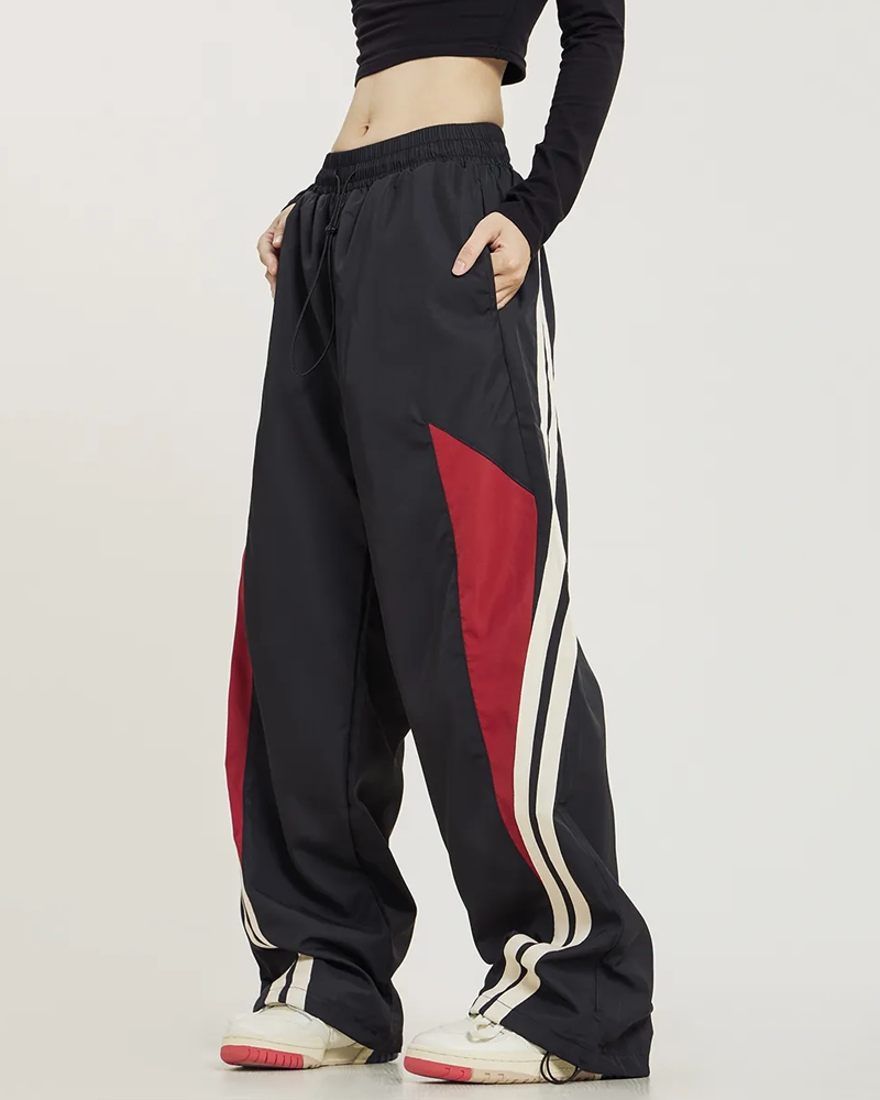 Black And Red Track Pants