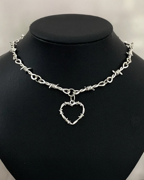 Barbed Wire Heart Necklace
