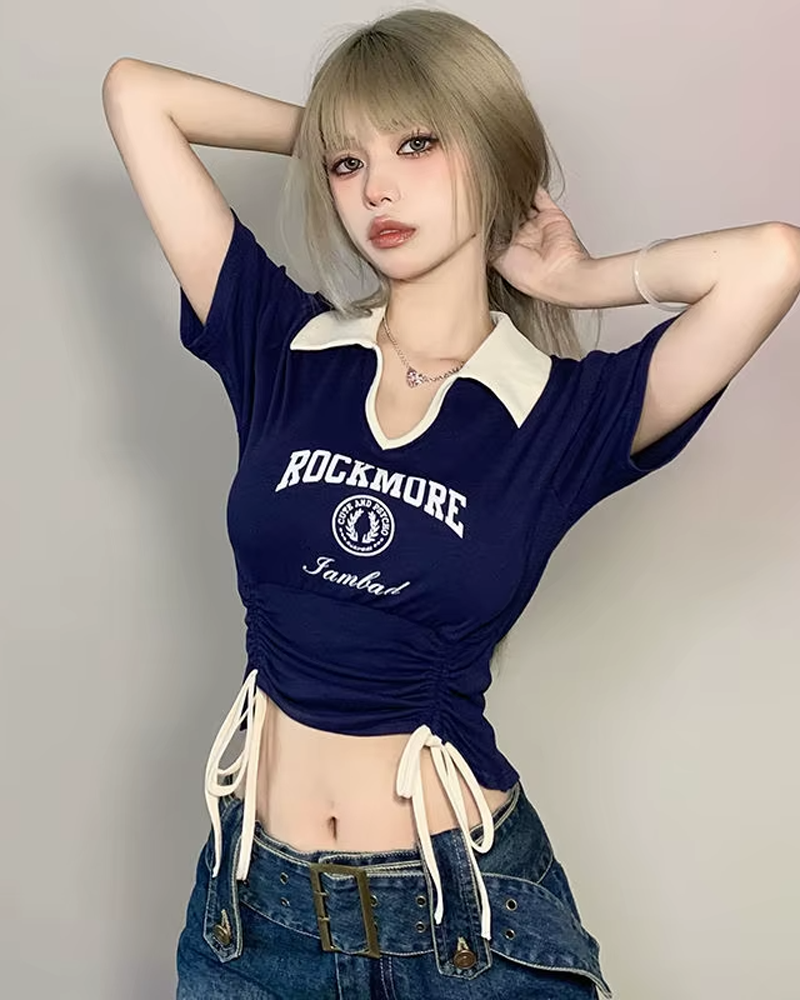 Collared Crop Top