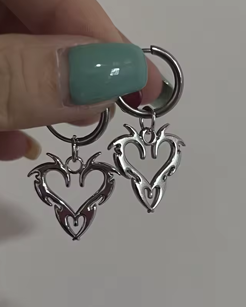 Flame Heart Earrings