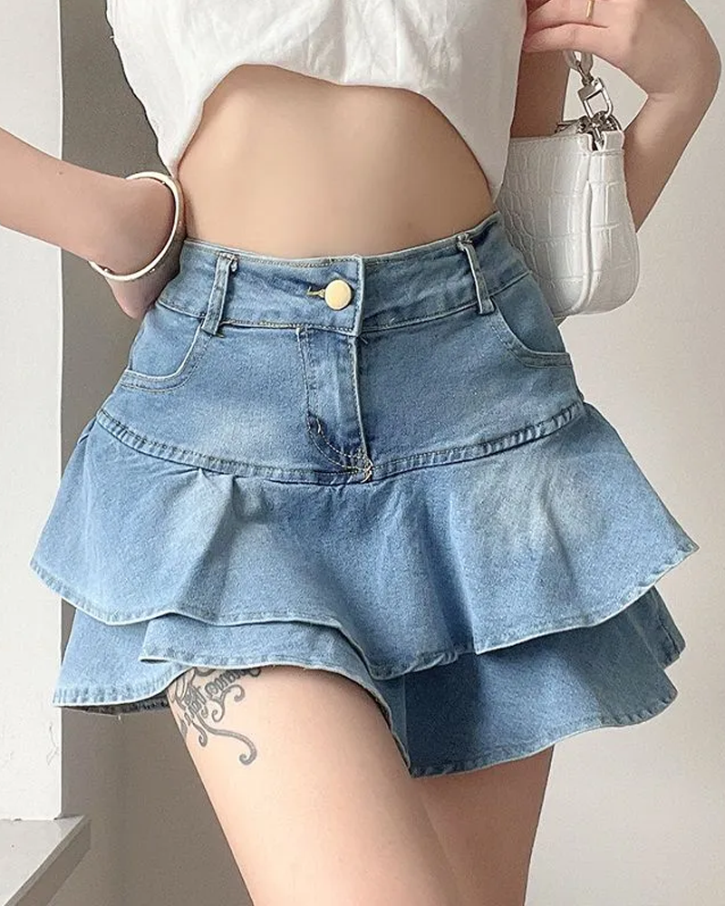 Denim Mini Skirt Y2K