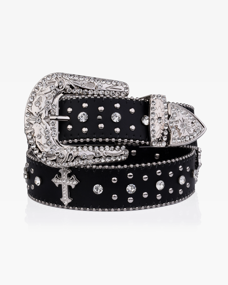 Cross Rhinestone Belt