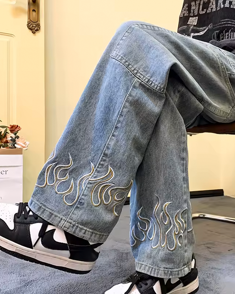 Jeans With Flames