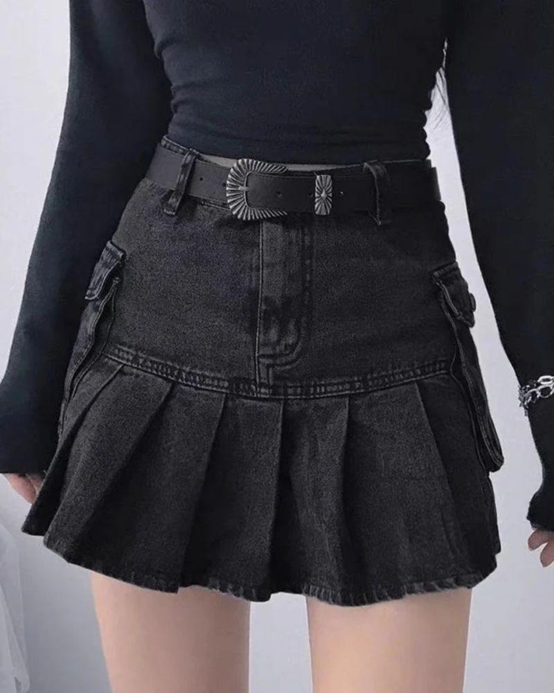 Black Y2K Skirt