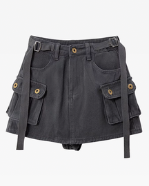 Denim Cargo Skirt