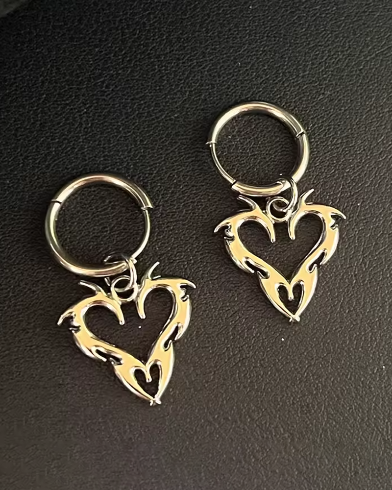Flame Heart Earrings