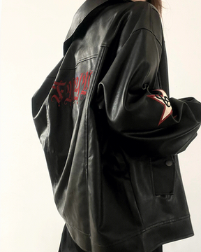 Leather Jacket Y2K | Y2K Wave Leather Jacket Y2K | Y2K Wave