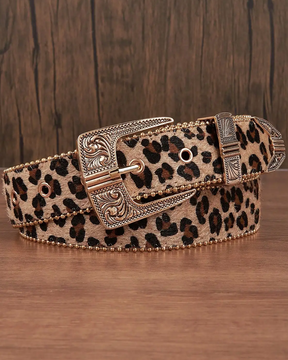 Leopard Print Belt Men