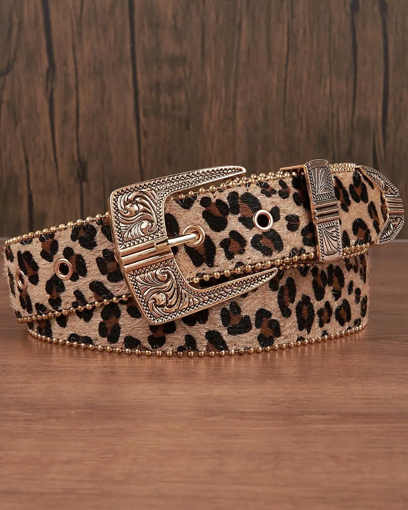 Leopard Print Belt Men