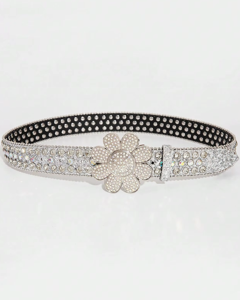 Rhinestone Flower Belt