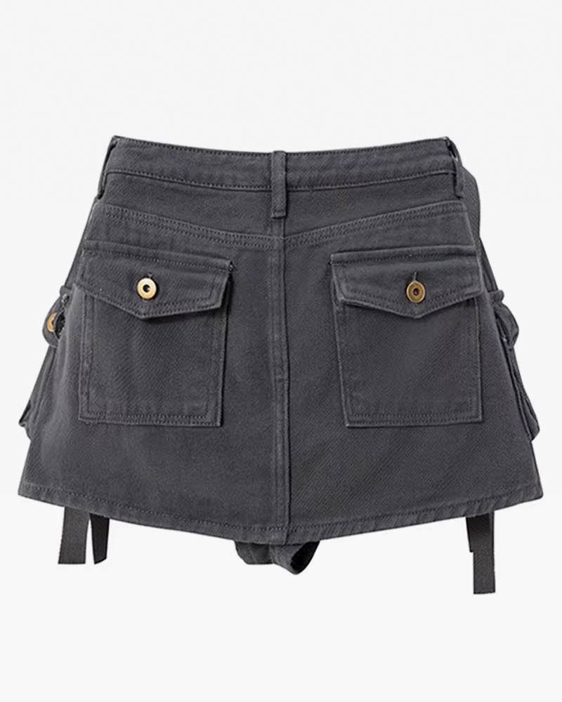 Denim Cargo Skirt