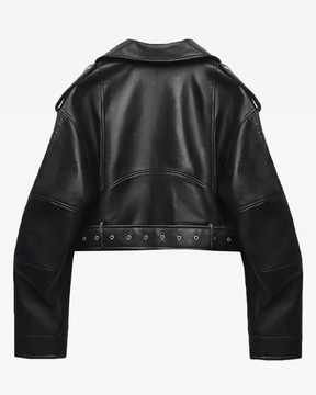 Cropped Leather Jacket Womens | Y2K Wave Cropped Leather Jacket Womens | Y2K Wave
