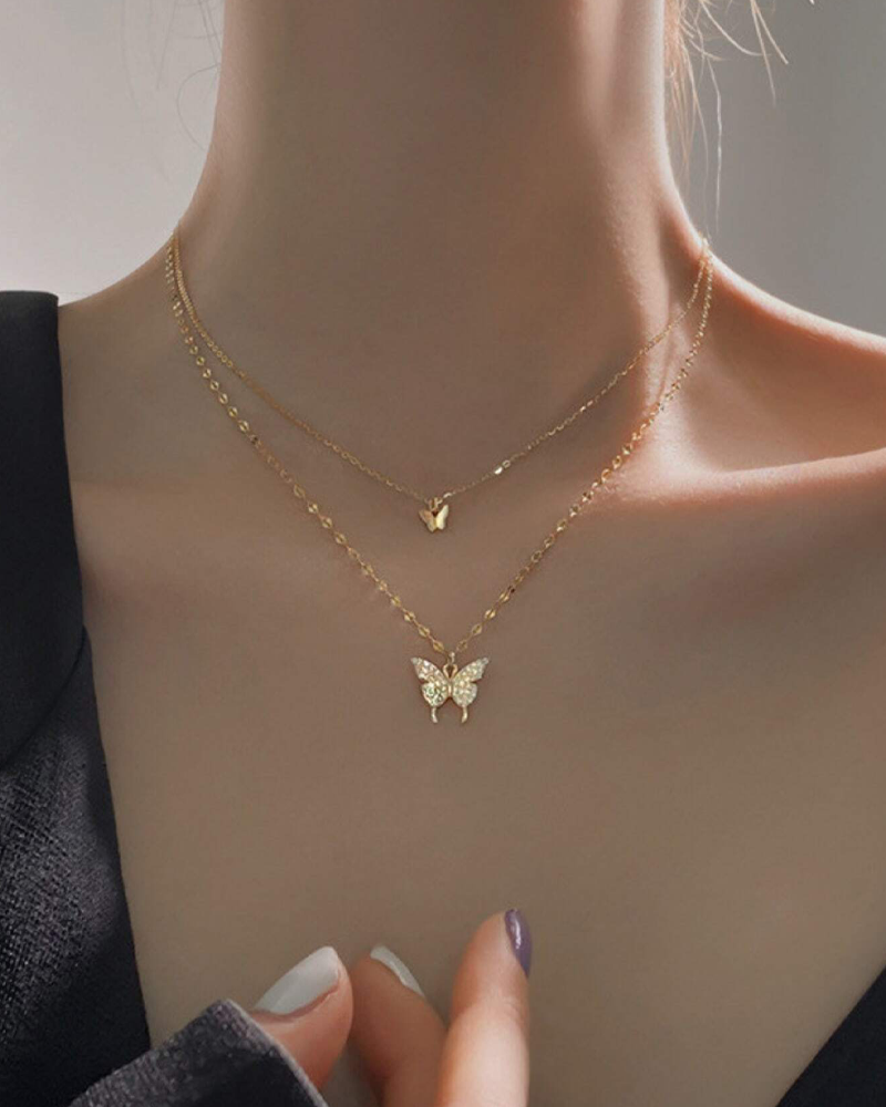 Double Butterfly Necklace