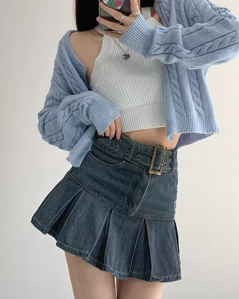 Dark Blue Denim Skirt