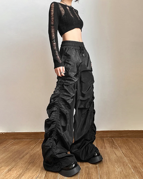 Black Parachute Pants Womens