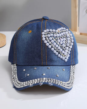 Rhinestone Heart Cap