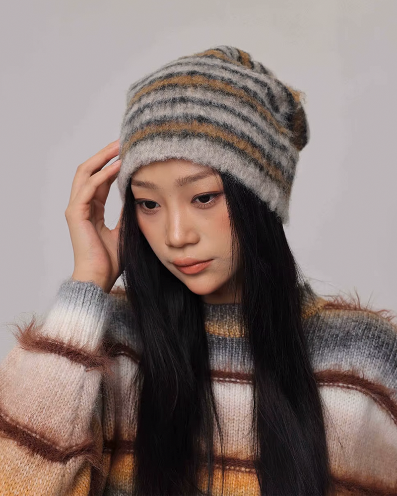 Striped Knit Beanie