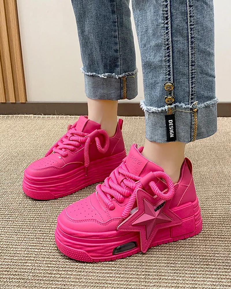 Pink Platform Sneakers