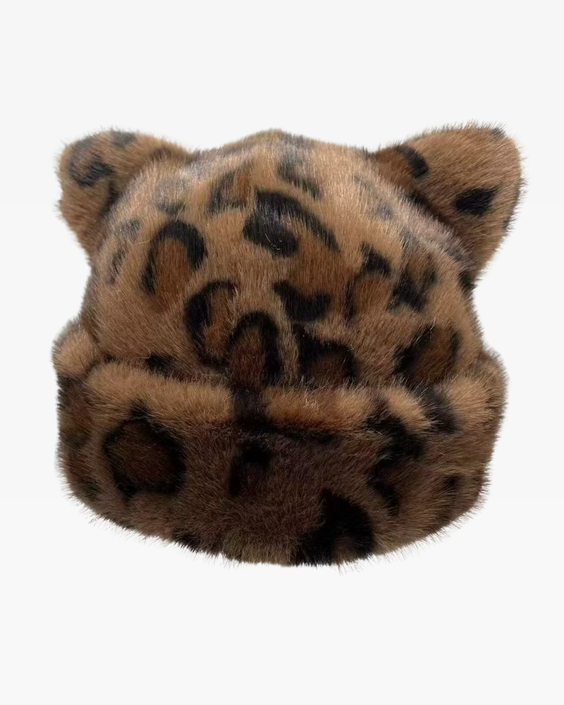 Womens Leopard Beanie