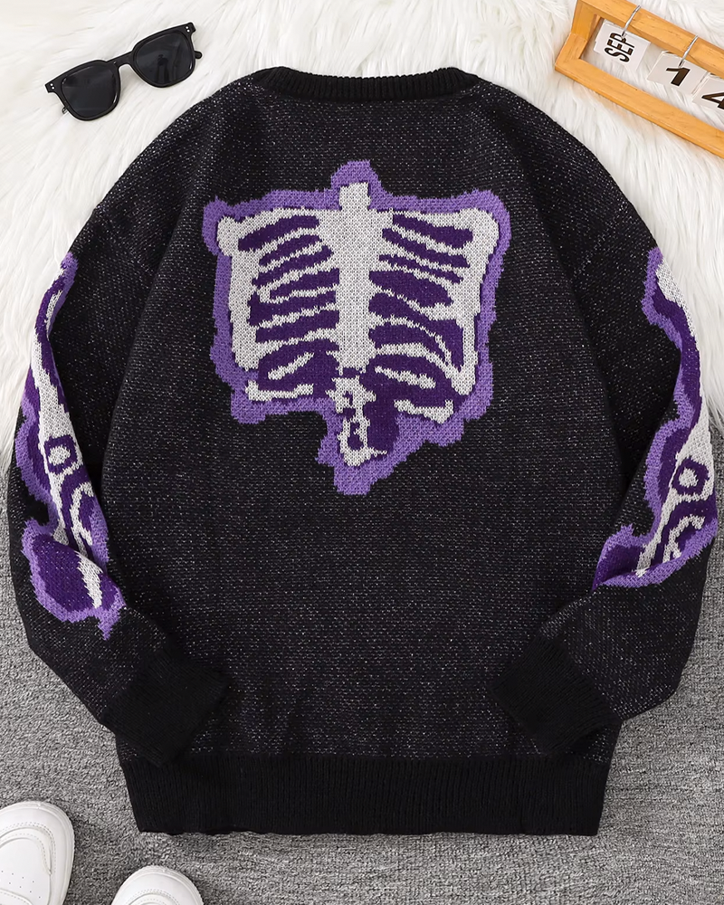 Purple Skeleton Sweater