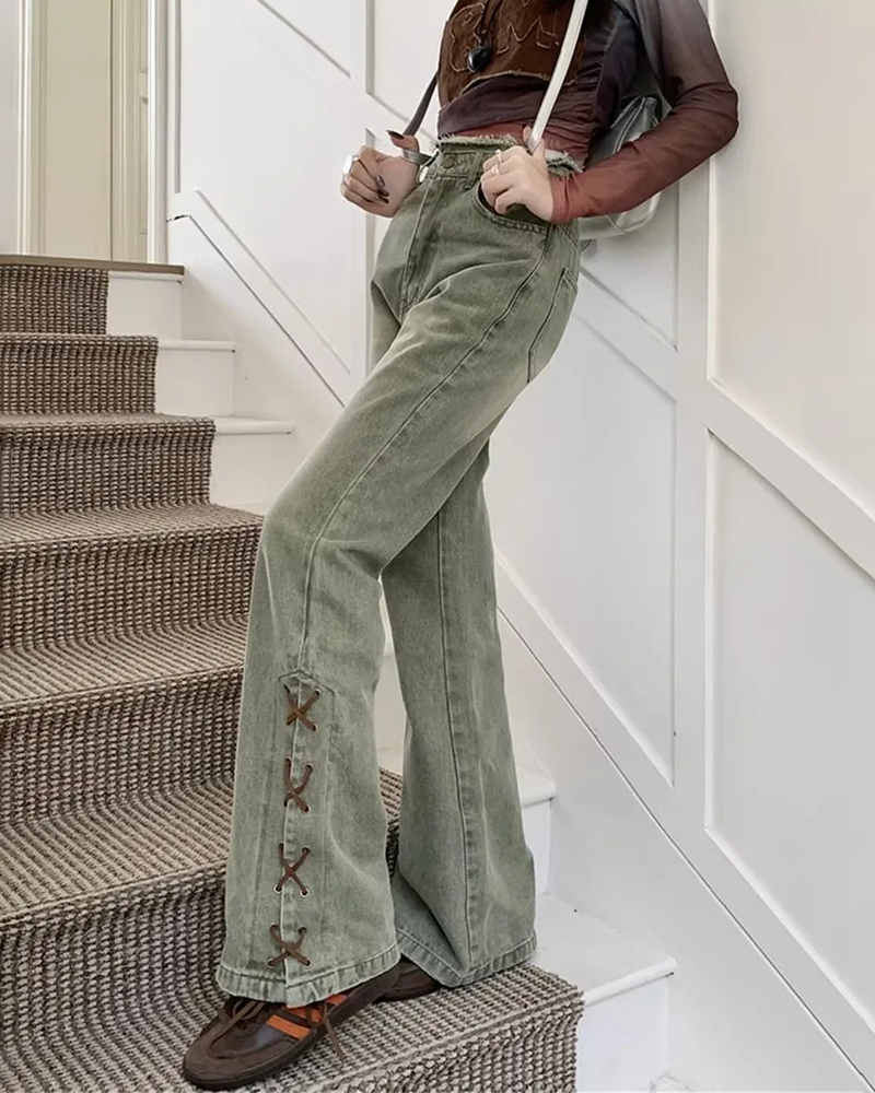Flare Jeans Y2K | Y2K Wave Flare Jeans Y2K | Y2K Wave