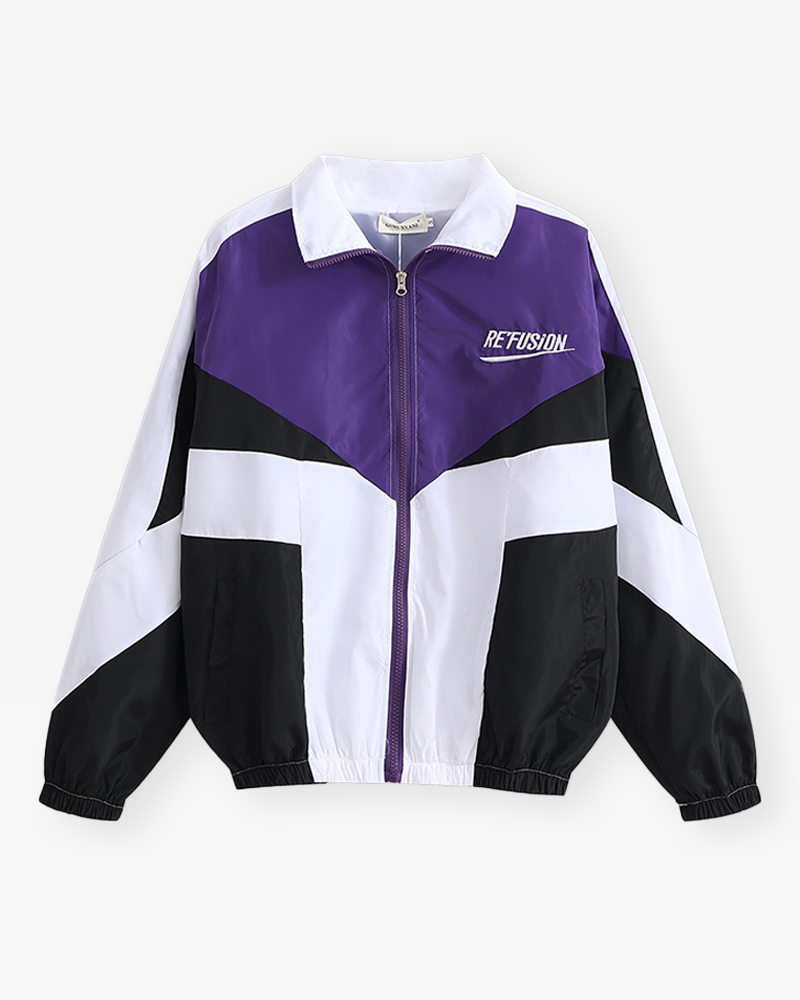 Streetwear Racing Jacket Oversized Harajuku Hip Hop Jacket Letter Splicing  Men Zipper Coat Bomber Jackets Black