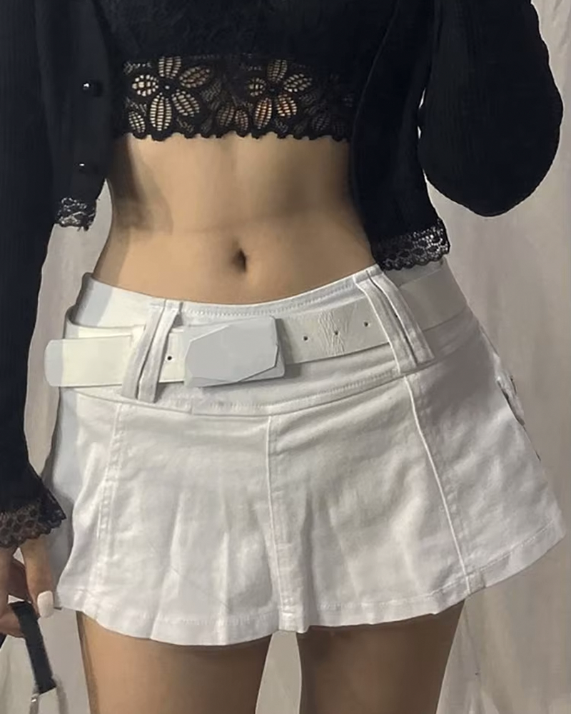 White Mini Skirt Y2K