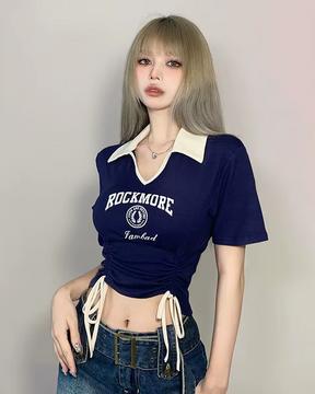 Collared Crop Top