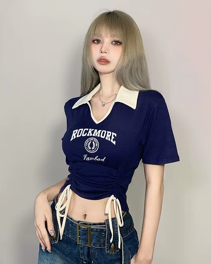 Collared Crop Top