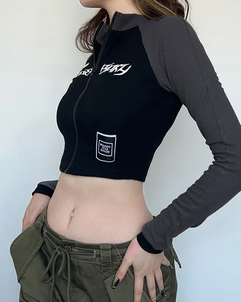 Zip Crop Top