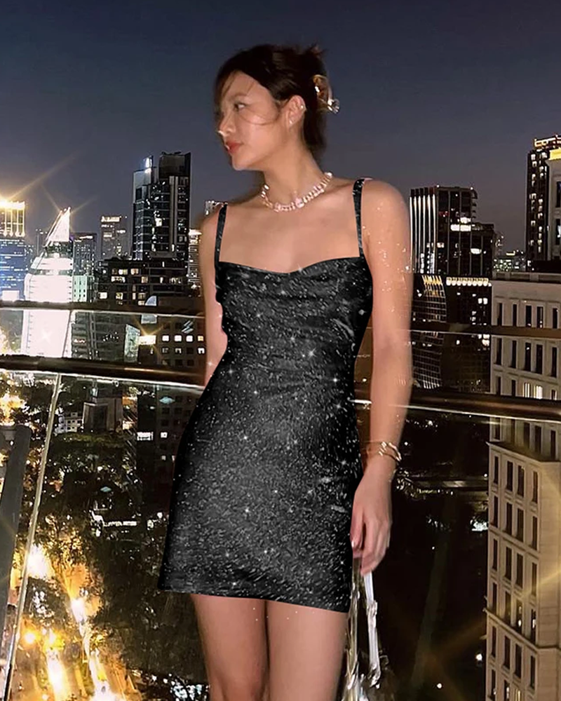 Black Glitter Dress