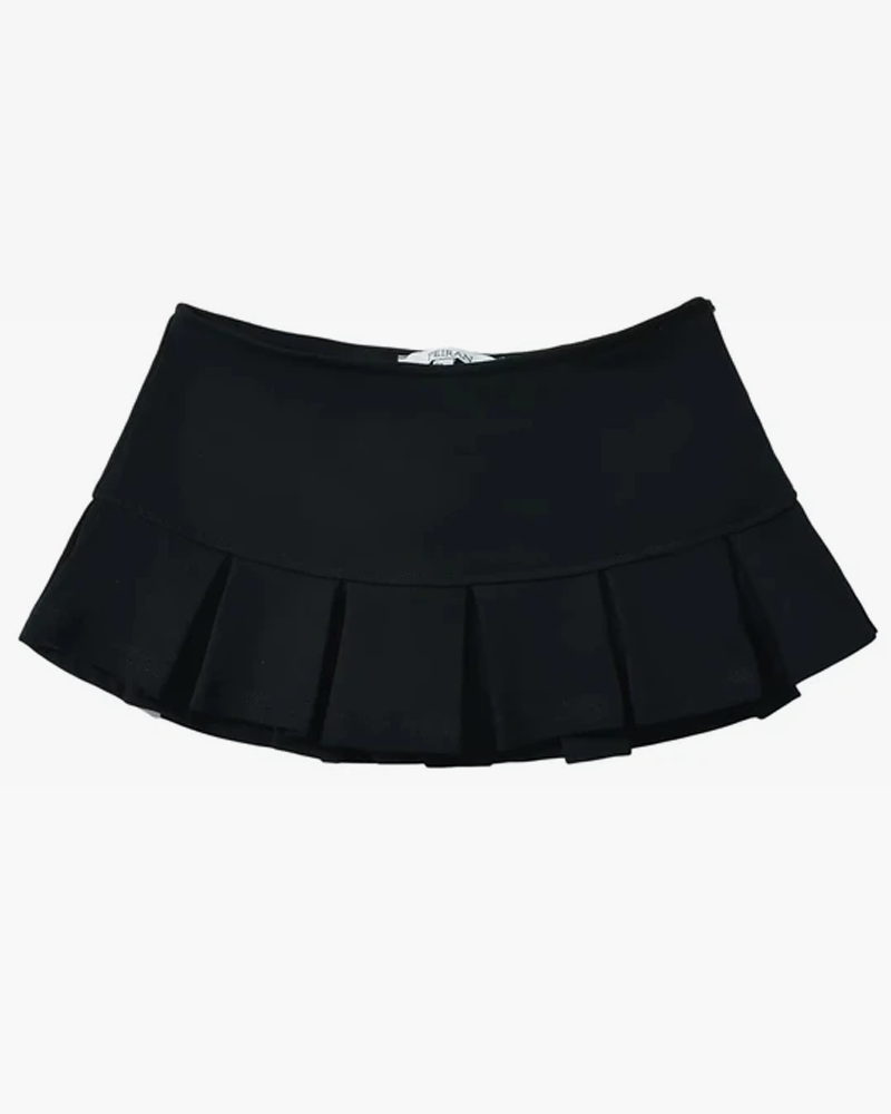 Black Pleated Mini Skirt