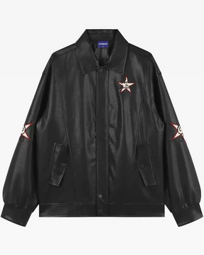 Leather Jacket Y2K | Y2K Wave Leather Jacket Y2K | Y2K Wave