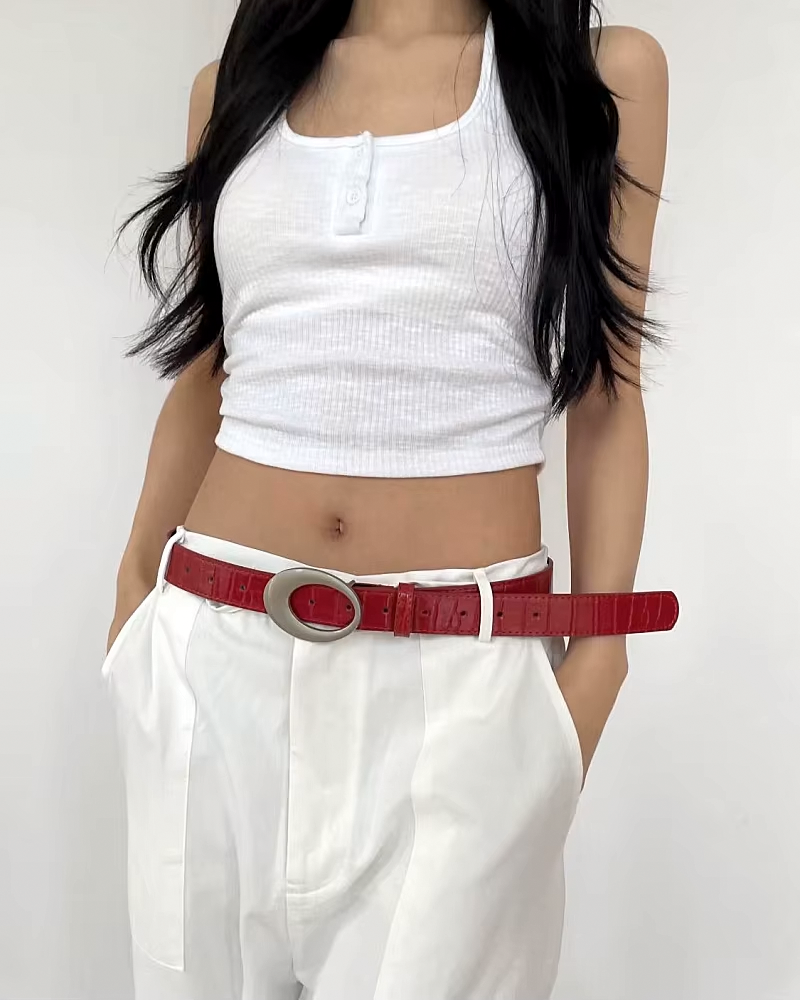 Belt With Oval Buckle