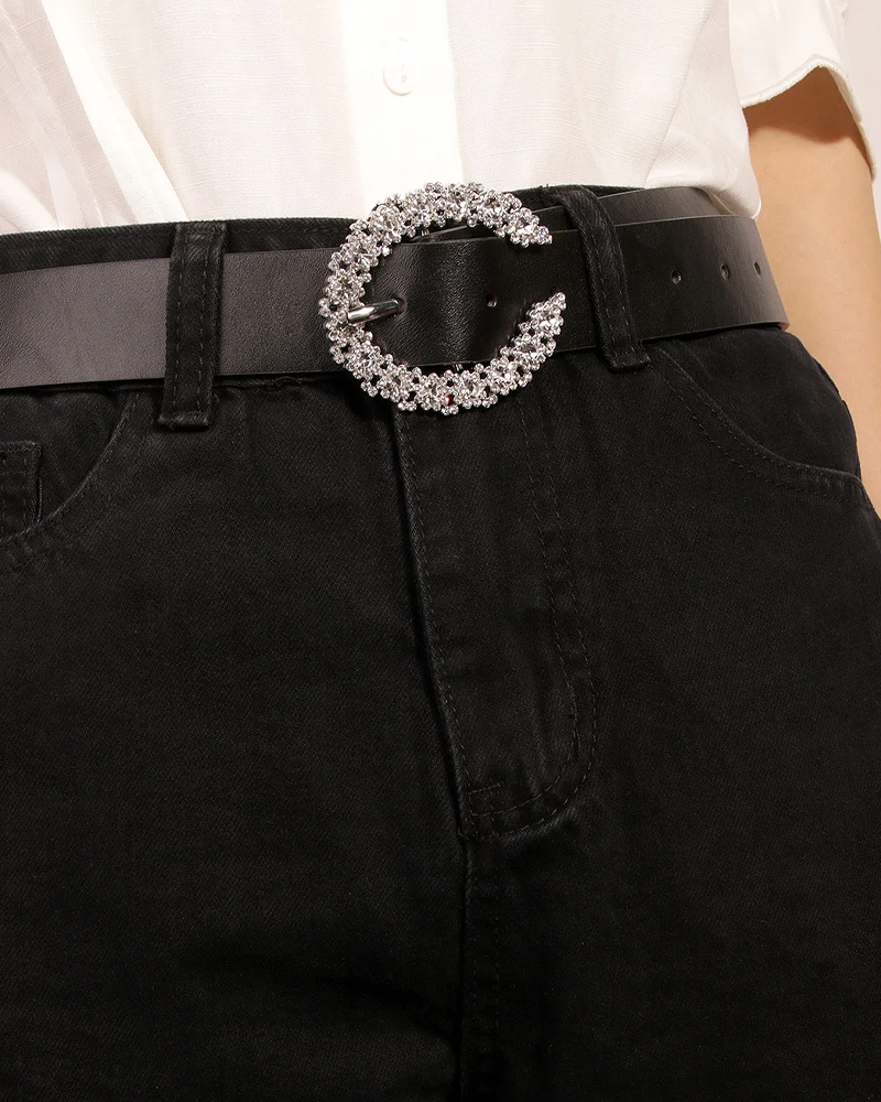 Rhinestone Buckle Belt