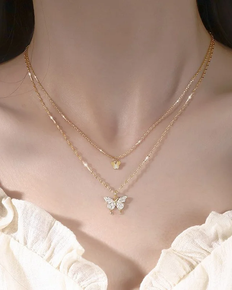 Double Butterfly Necklace