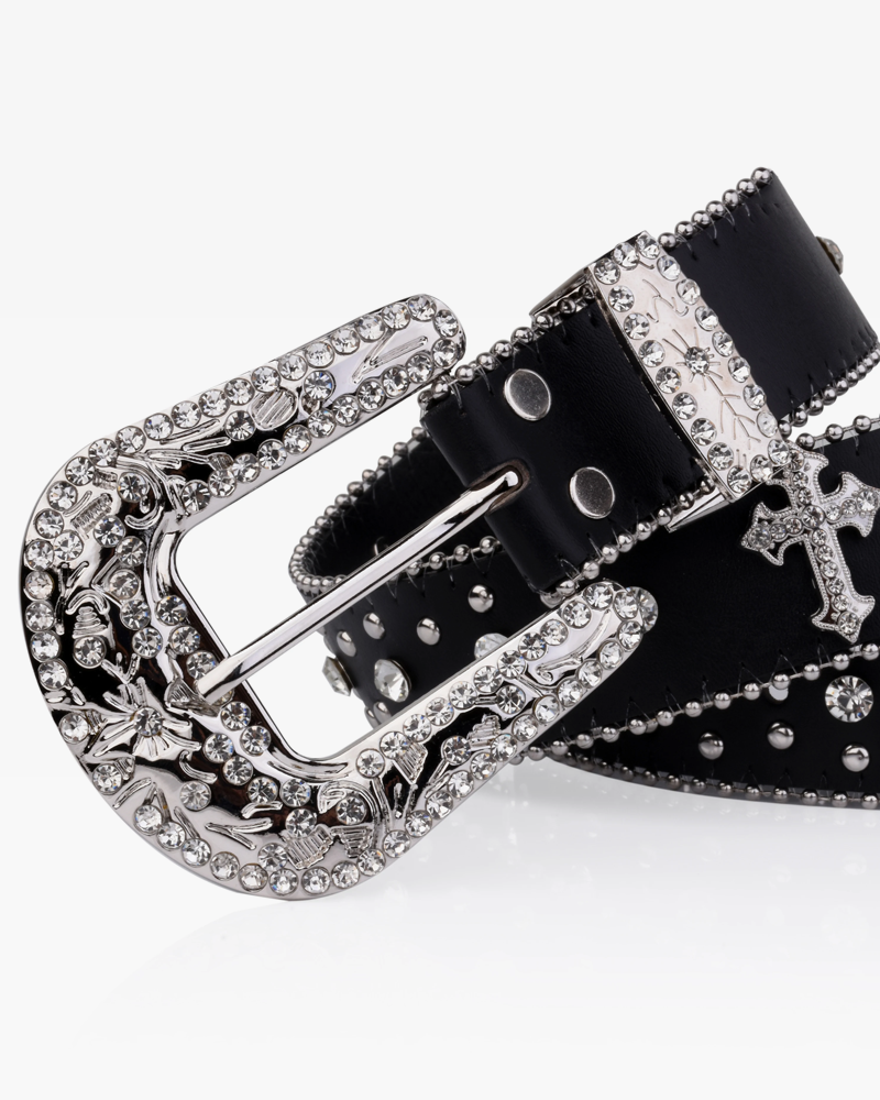 Cross Rhinestone Belt