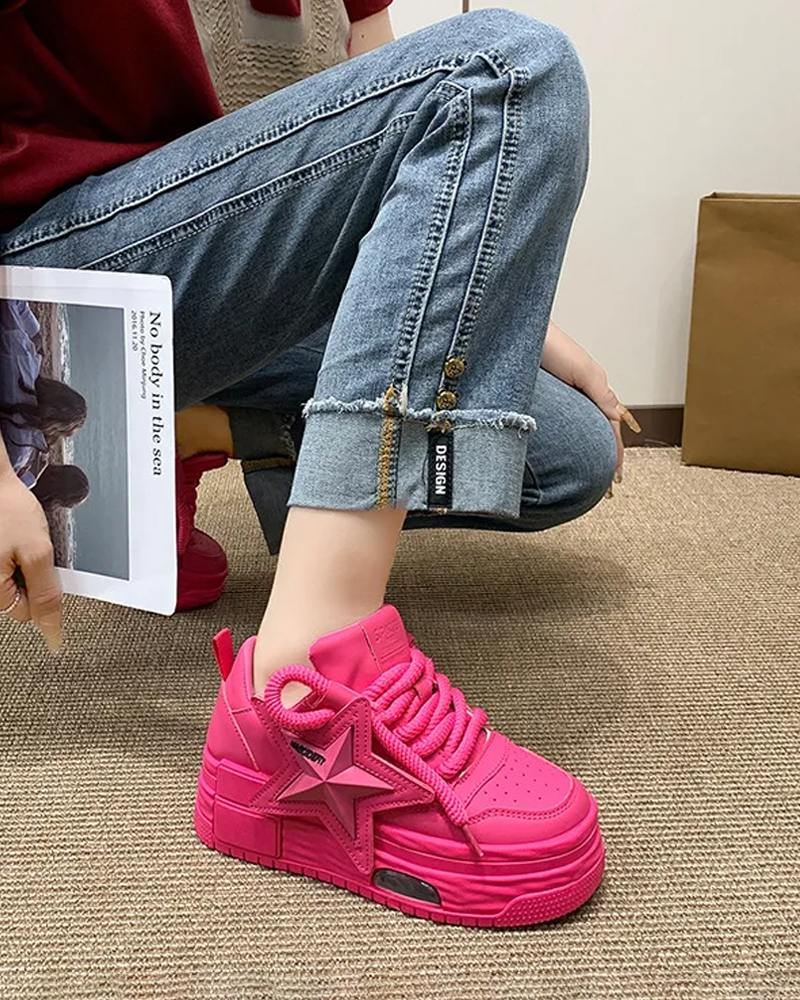 Pink Platform Sneakers