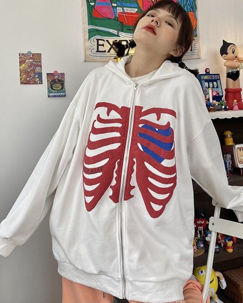 White Skeleton Hoodie