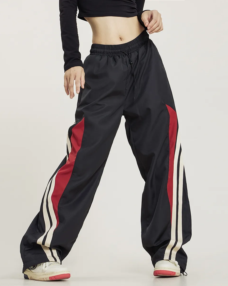 Black And Red Track Pants