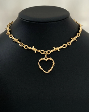 Barbed Wire Heart Necklace