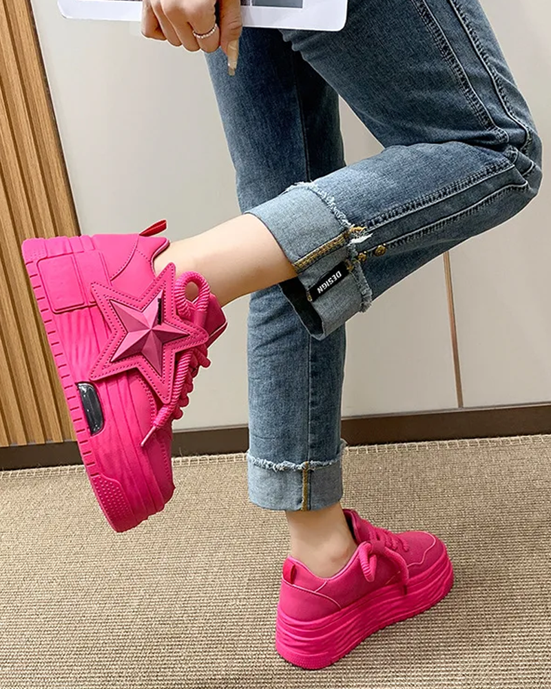 Pink Platform Sneakers