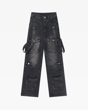 Black Cargo Jeans Womens