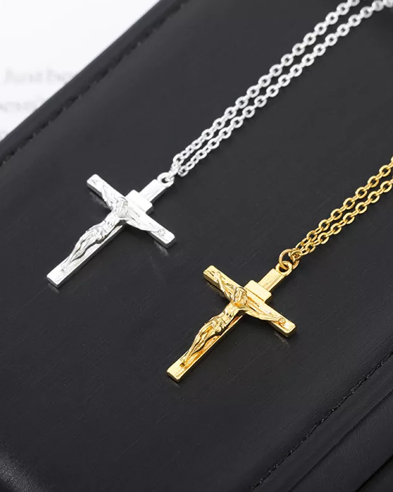 Jesus On The Cross Necklace | Y2K Wave