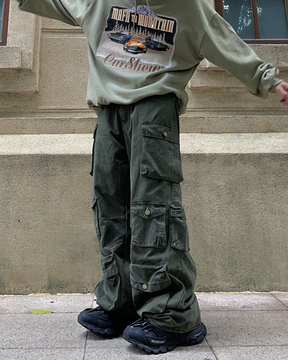 Baggy Green Cargo Pants | Y2K Wave