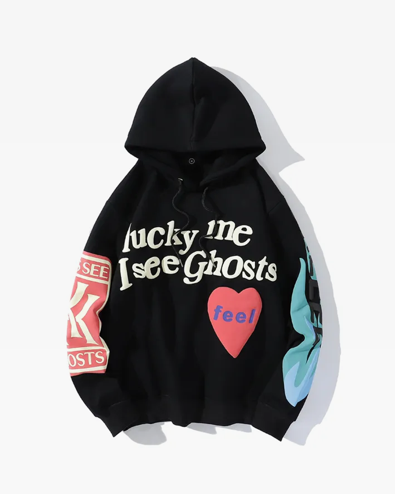 Lucky Me I See Ghosts Hoodie Y2K Wave