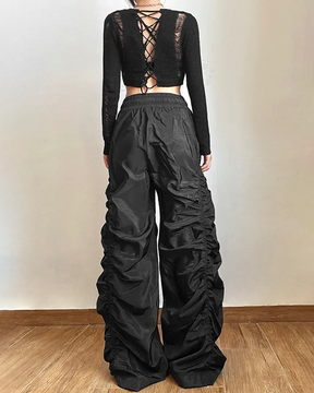 Black Parachute Pants Womens